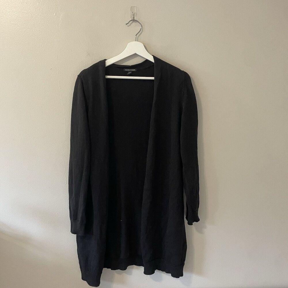 Eileen Fisher Organic Linen Cotton Open Cardigan Sz S